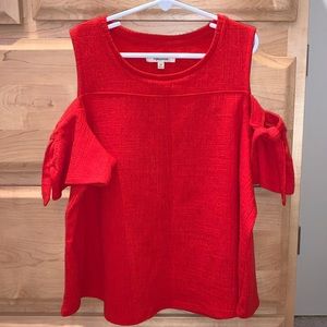 Madewell Women’s XS Red/Orange Open Shoulder Top
